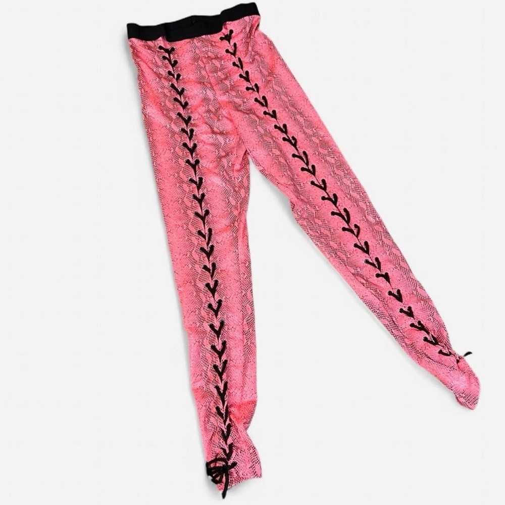 Current Mood (Dolls Kill) Women's leather corset snake print leggings Size S